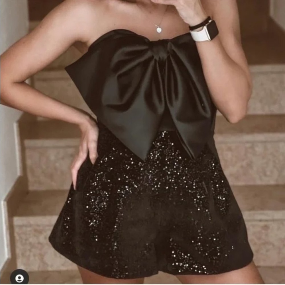 *NOT MY PHOTOS* super cute party black sequin romper!